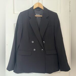 Madewell Black Double-Breasted Blazer Women's Size 8 Classic Blazer Boxy Fit